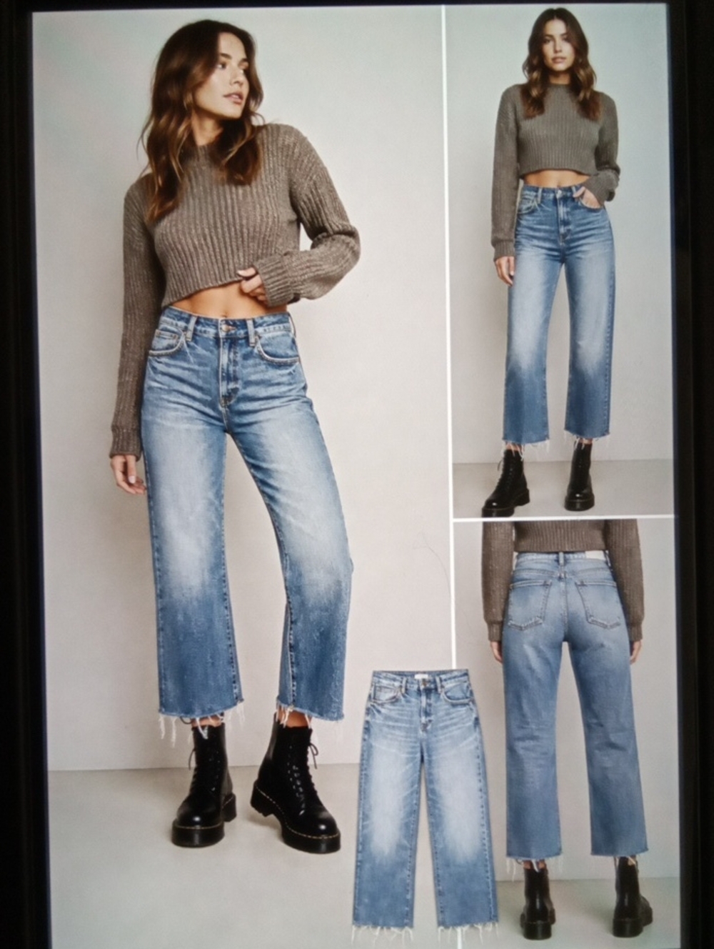 Oliver Logan Aberdeen Wide Leg Crop Womens Jean Cotton Blend Size 29